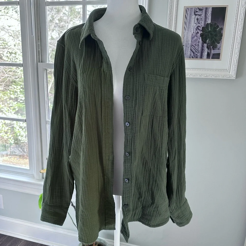 J. Crew Olive Green Lightweight Shirt Jacket